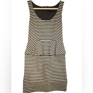 Ann Taylor size 8 striped dress with flounce at the waist.  Comfort & style!